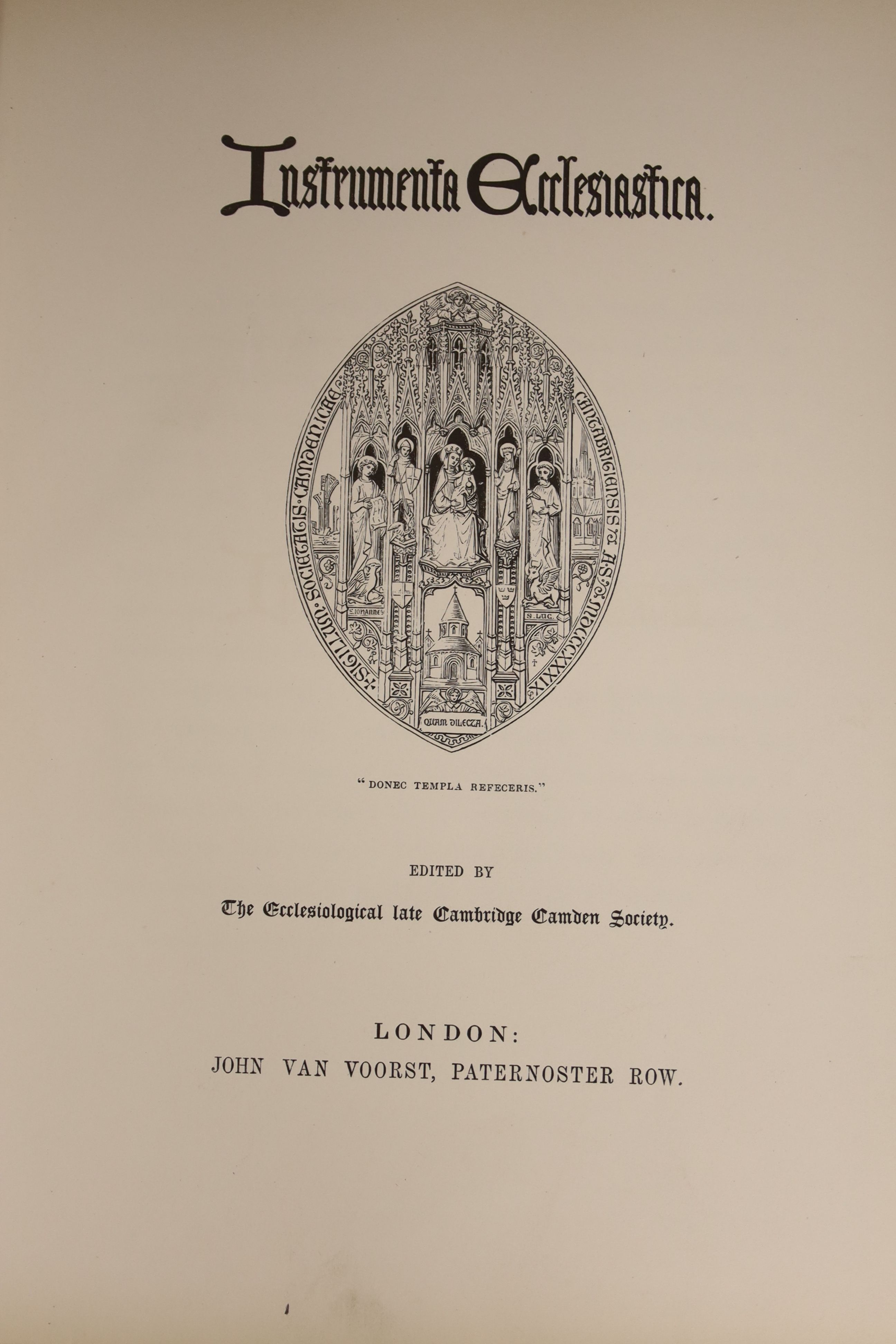 Instumenta Ecclesiastica, edited by the Ecclesiological late Cambridge Camden society, John van Voorst, London together with Gilbert White, Natural History and Antiquities of Selbourne in the county of Southampton, Macmi